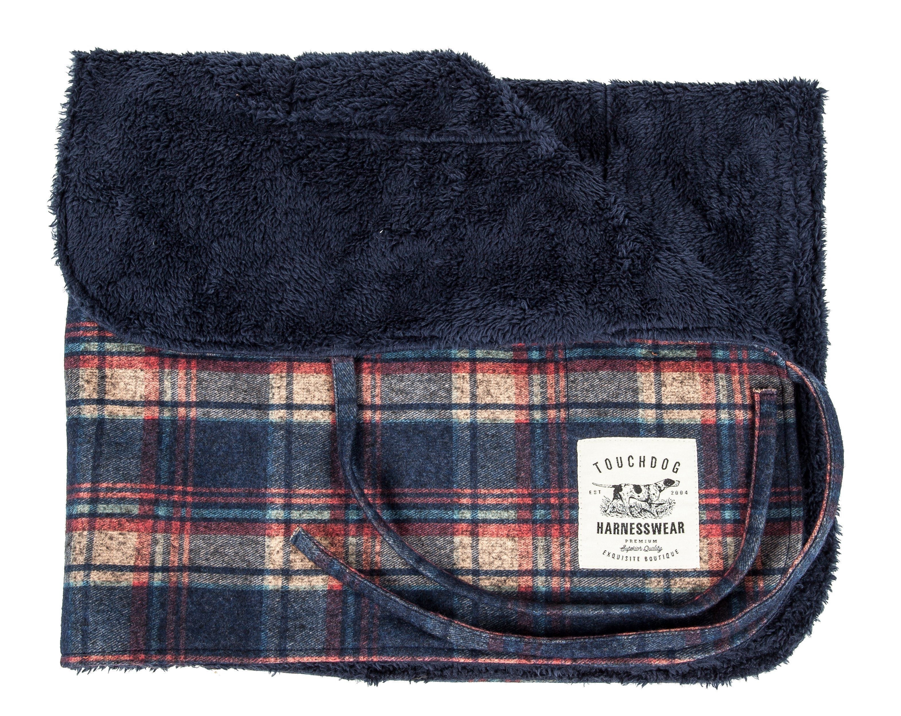 Touchdog ® 2-In-1 Tartan Plaid Dog Jacket and Matching Reversible Dog Mat - OVERLANDERS Outfitter