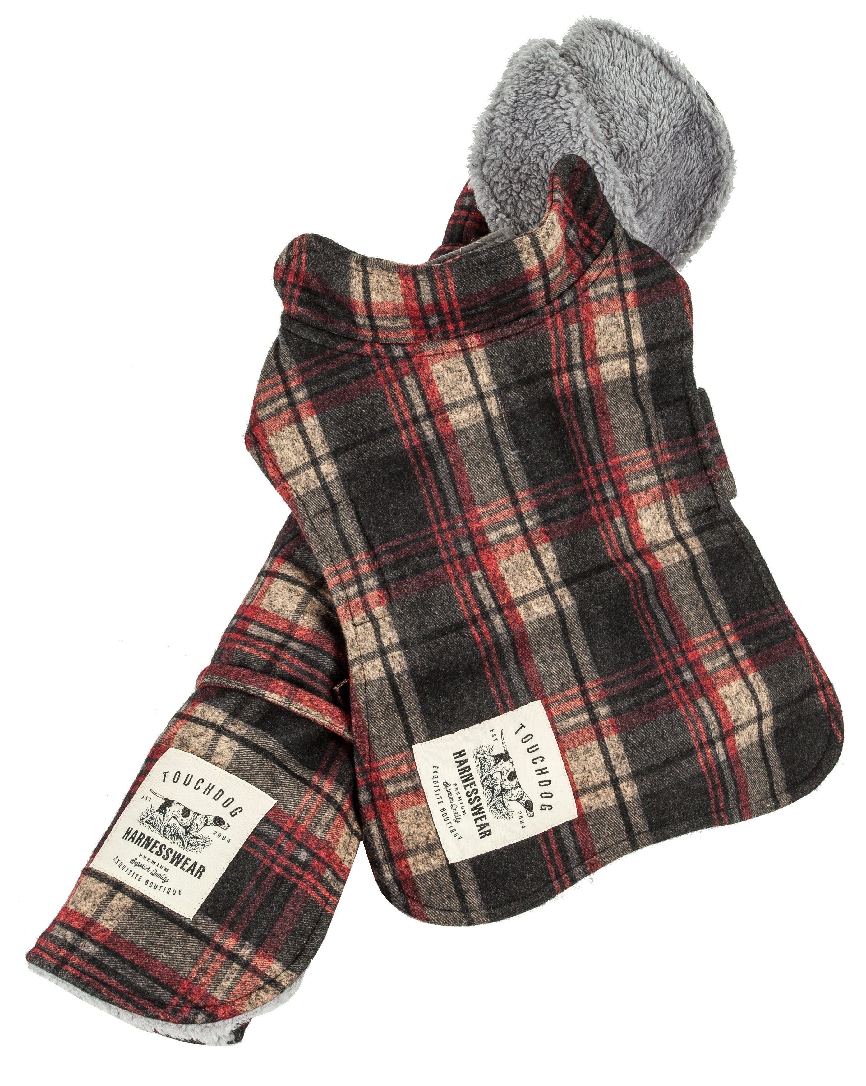 Touchdog ® 2-In-1 Tartan Plaid Dog Jacket and Matching Reversible Dog Mat - OVERLANDERS Outfitter