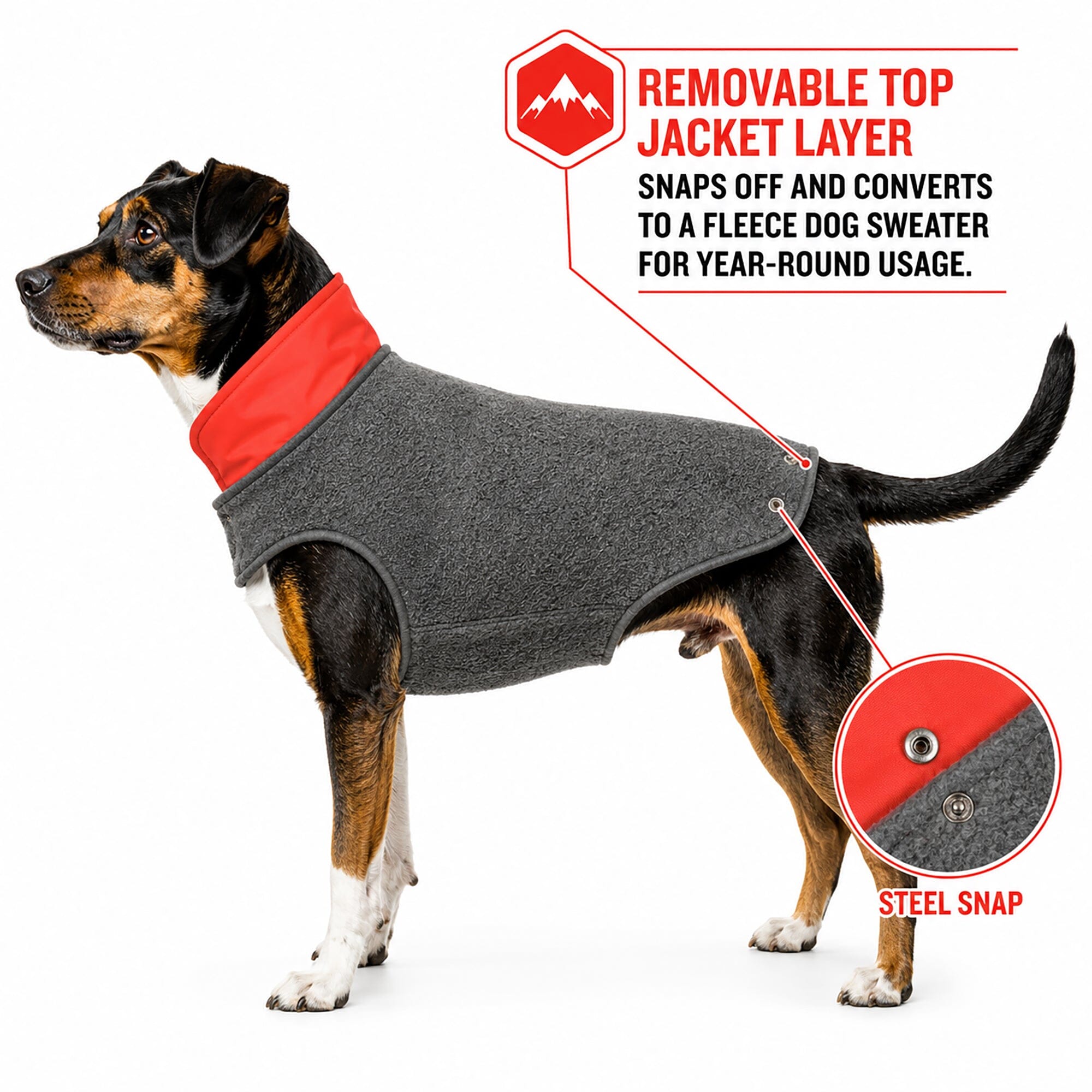 Touchdog ® Lightening-Shield 2-in-1 Dual-Removable-Layered Waterproof Dog Jacket - OVERLANDERS Outfitter