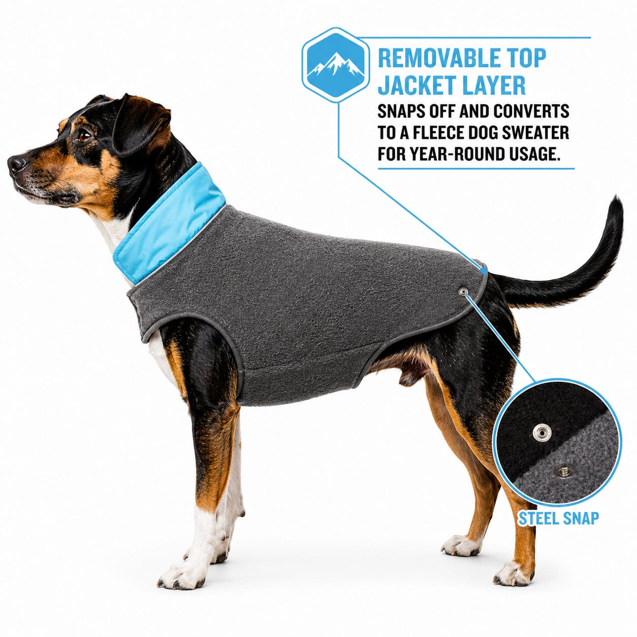Touchdog ® Lightening-Shield 2-in-1 Dual-Removable-Layered Waterproof Dog Jacket - OVERLANDERS Outfitter