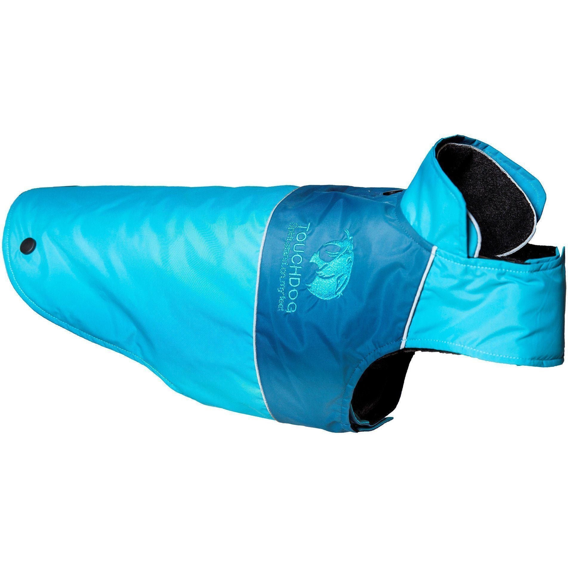 Touchdog Lightening-Shield 2-in-1 waterproof dog jacket with black shark technology, dual-layered, convertible, Pet Life apparel.