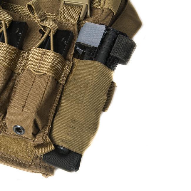 HCC Tactical tourniquet pouch in tactical black, featuring durable fabric and secure attachment for emergency use.