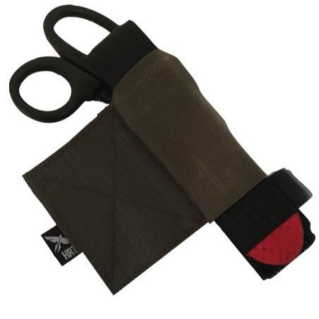 HCC Tactical Tourniquet Pouch V2 in black, showcasing durable fabric and secure storage for emergency medical gear.