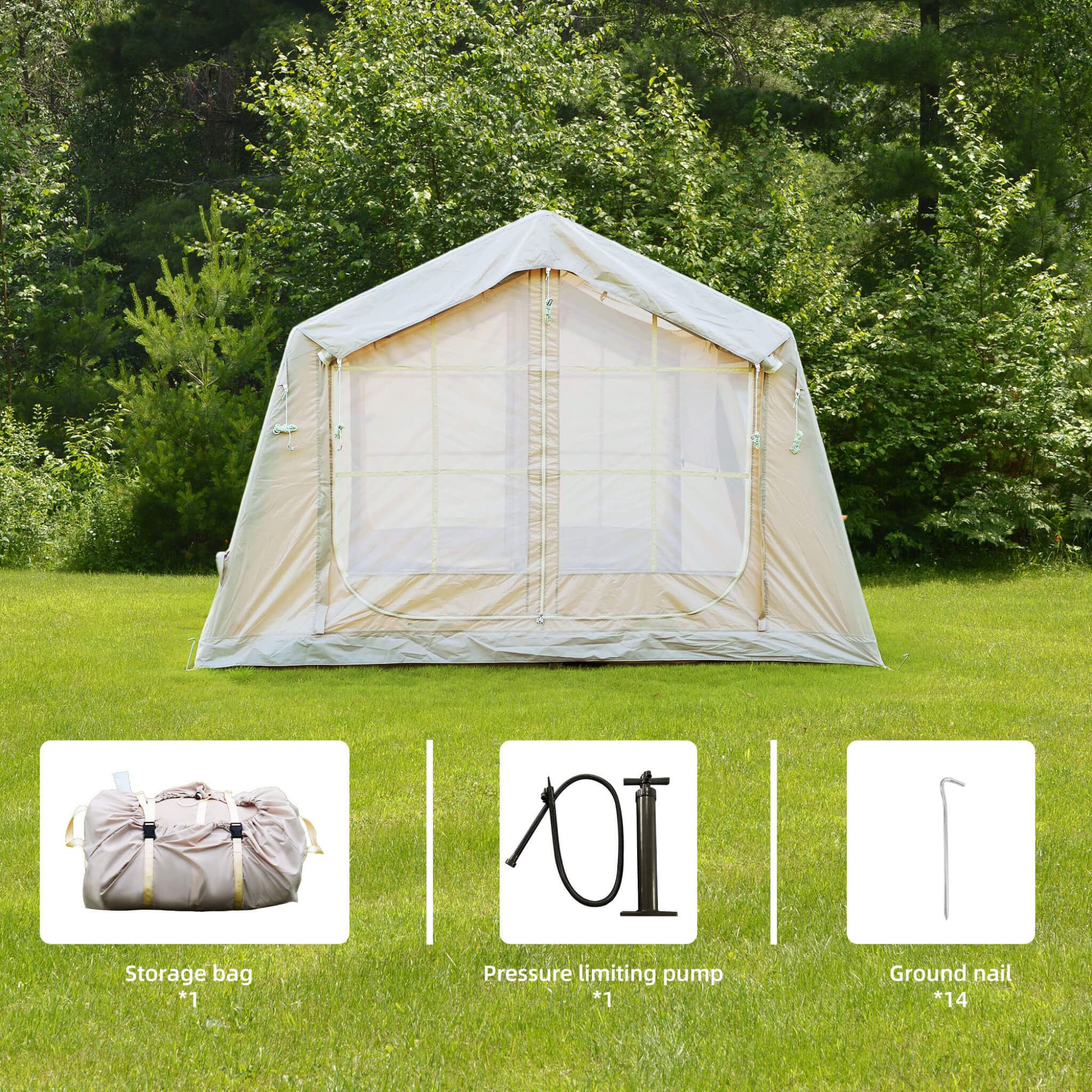 Trailora 4-Season Outdoor 4-6 People Inflatable Blow Up Camping Tent With Air Pump (SAK46821) - We The Collective