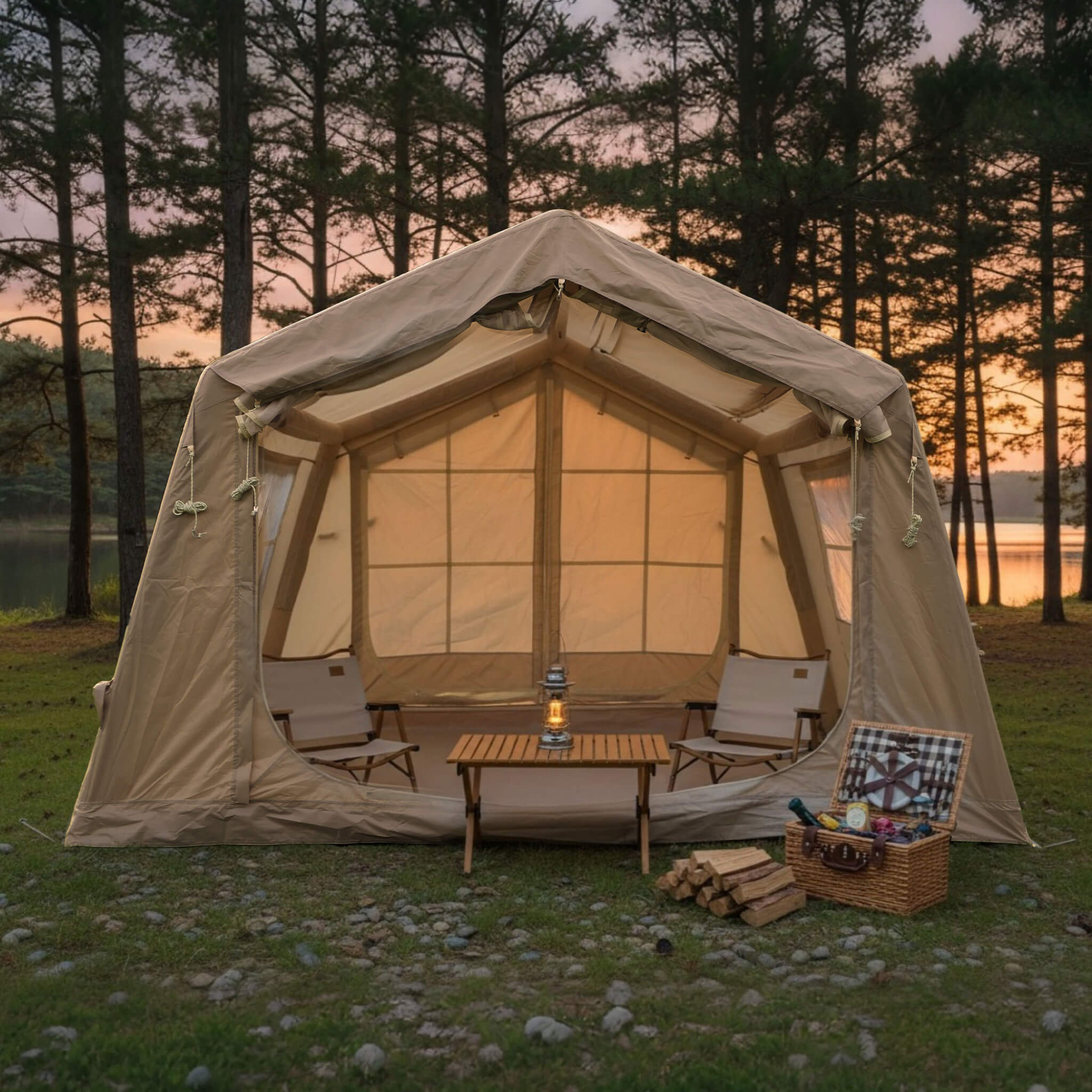 Trailora 4-Season Outdoor 4-6 People Inflatable Blow Up Camping Tent With Air Pump (SAK46821) - We The Collective
