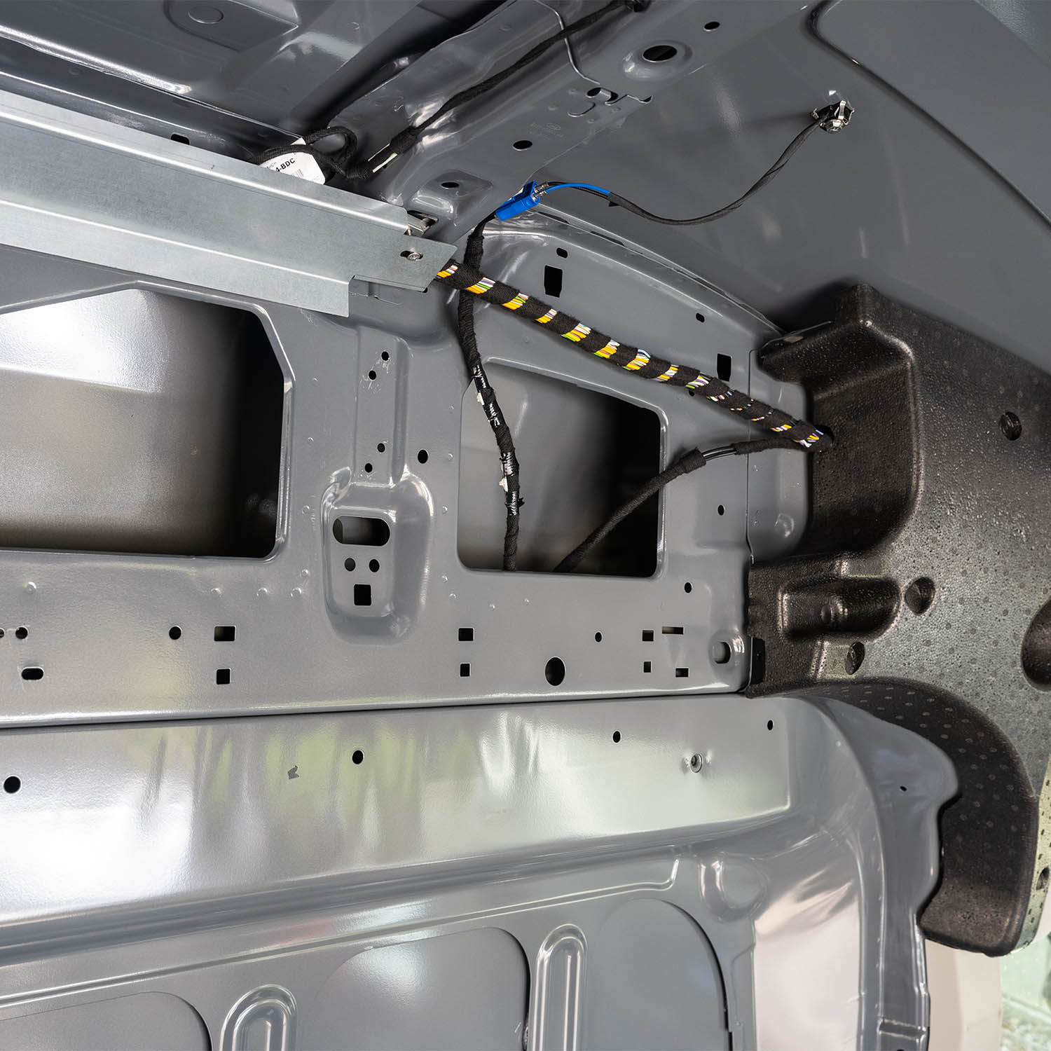 Structural assembly panels for transit van by Timber Van Kits, showing detailed view of van panel framework and construction components.