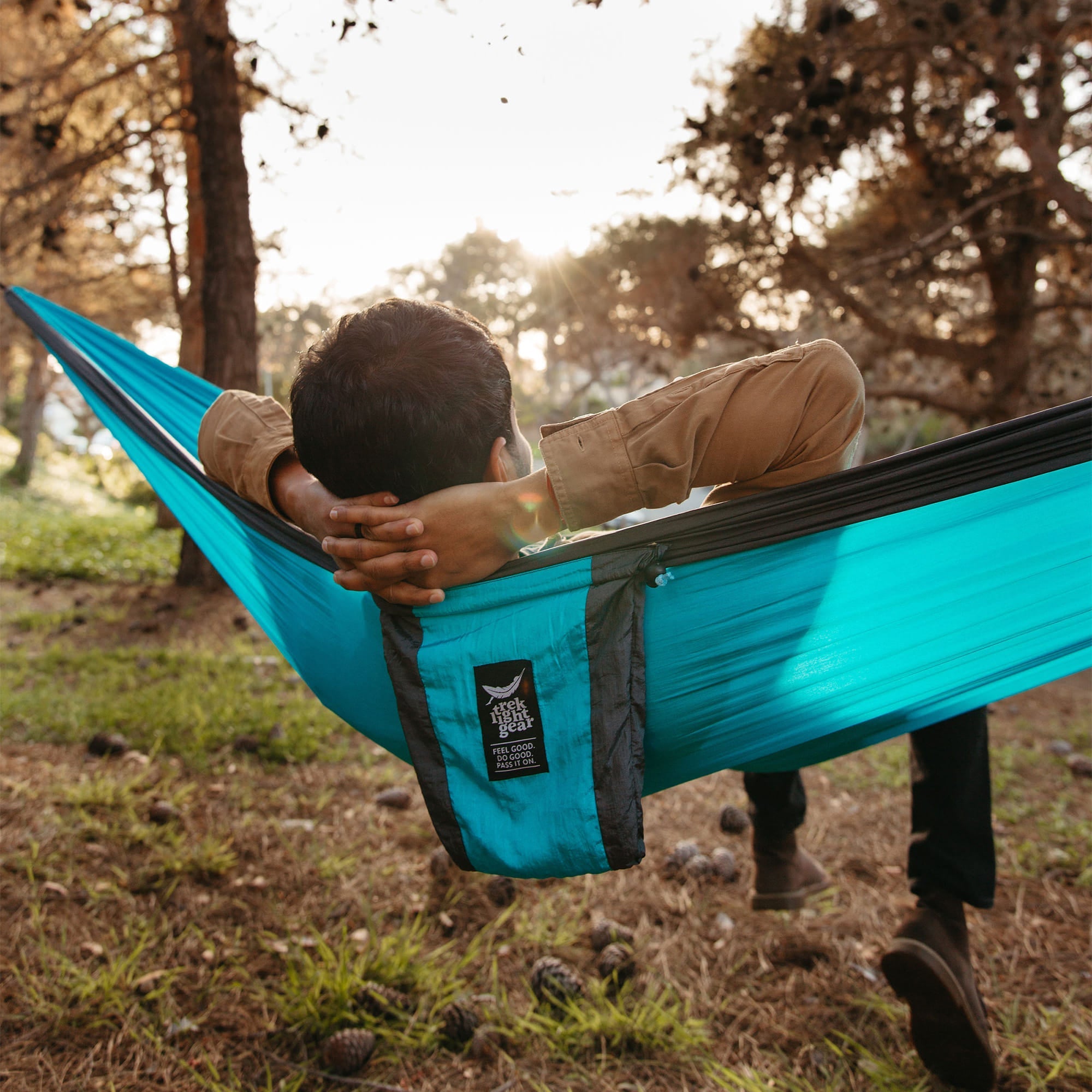 Double Hammock & Pro Hanging Straps (Aqua & Charcoal) - OVERLANDERS Outfitter