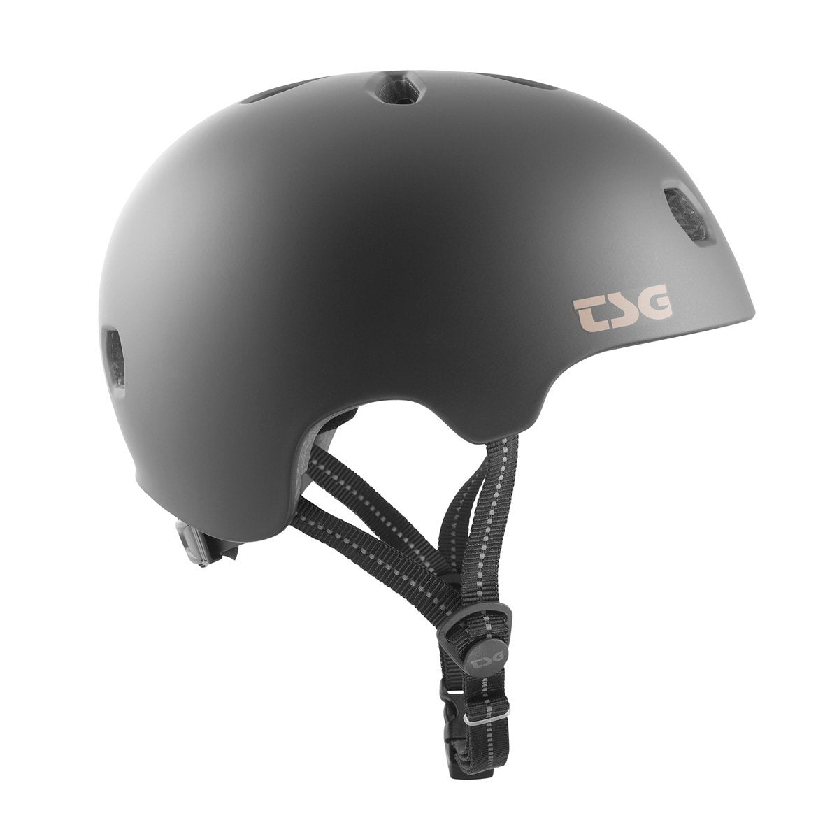 ZEITBIKE TSG Meta Helmet in satin black, featuring a sleek aerodynamic design and adjustable straps for comfortable fit