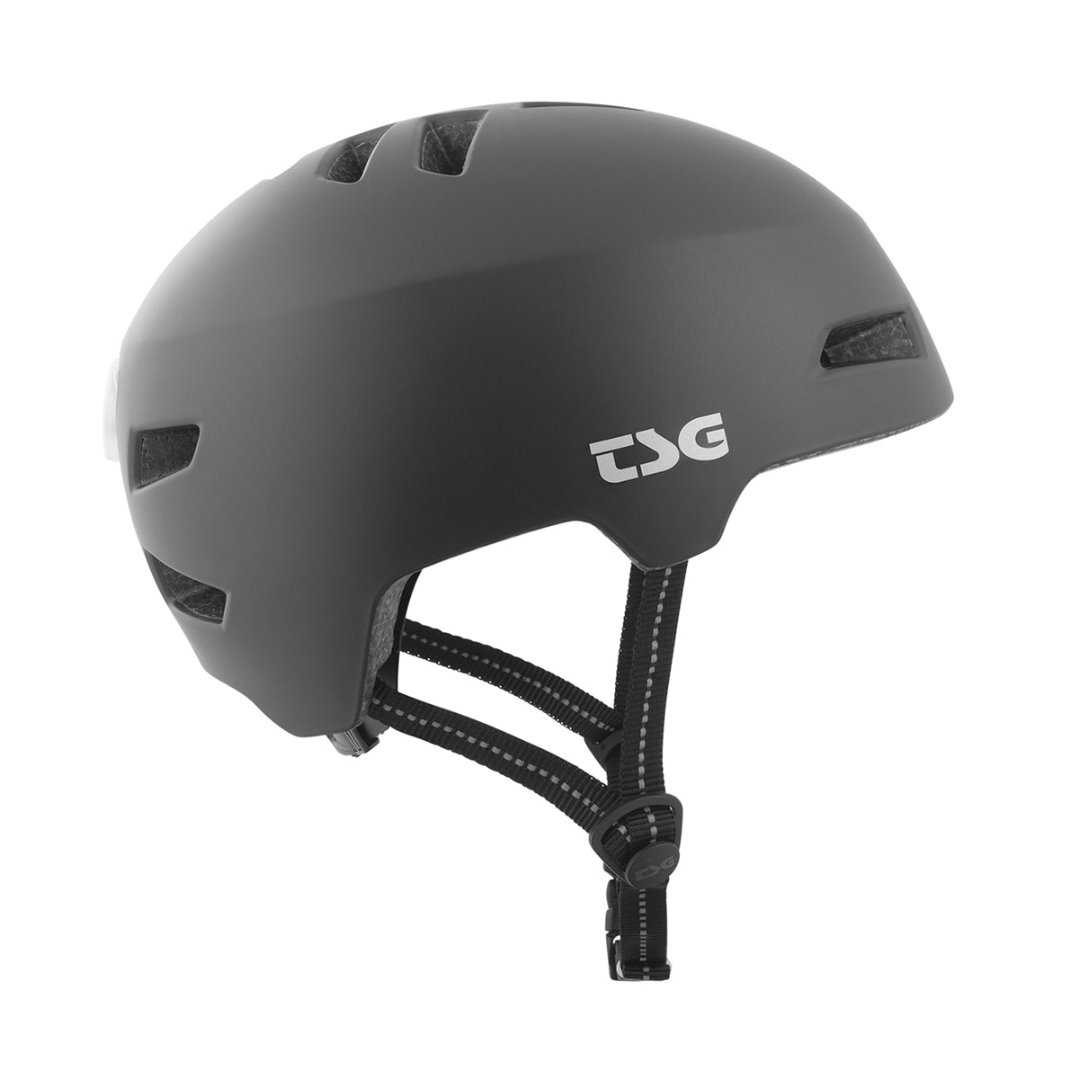 ZEITBIKE TSG Status Solid Color helmet in satin black, featuring a smooth, matte helmet with a sleek, aerodynamic design.