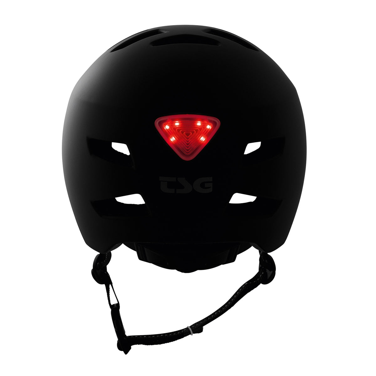 TSG Status solid black satin helmet by ZEITBIKE, lightweight with a sleek, smooth finish and secure fit for safety and style.