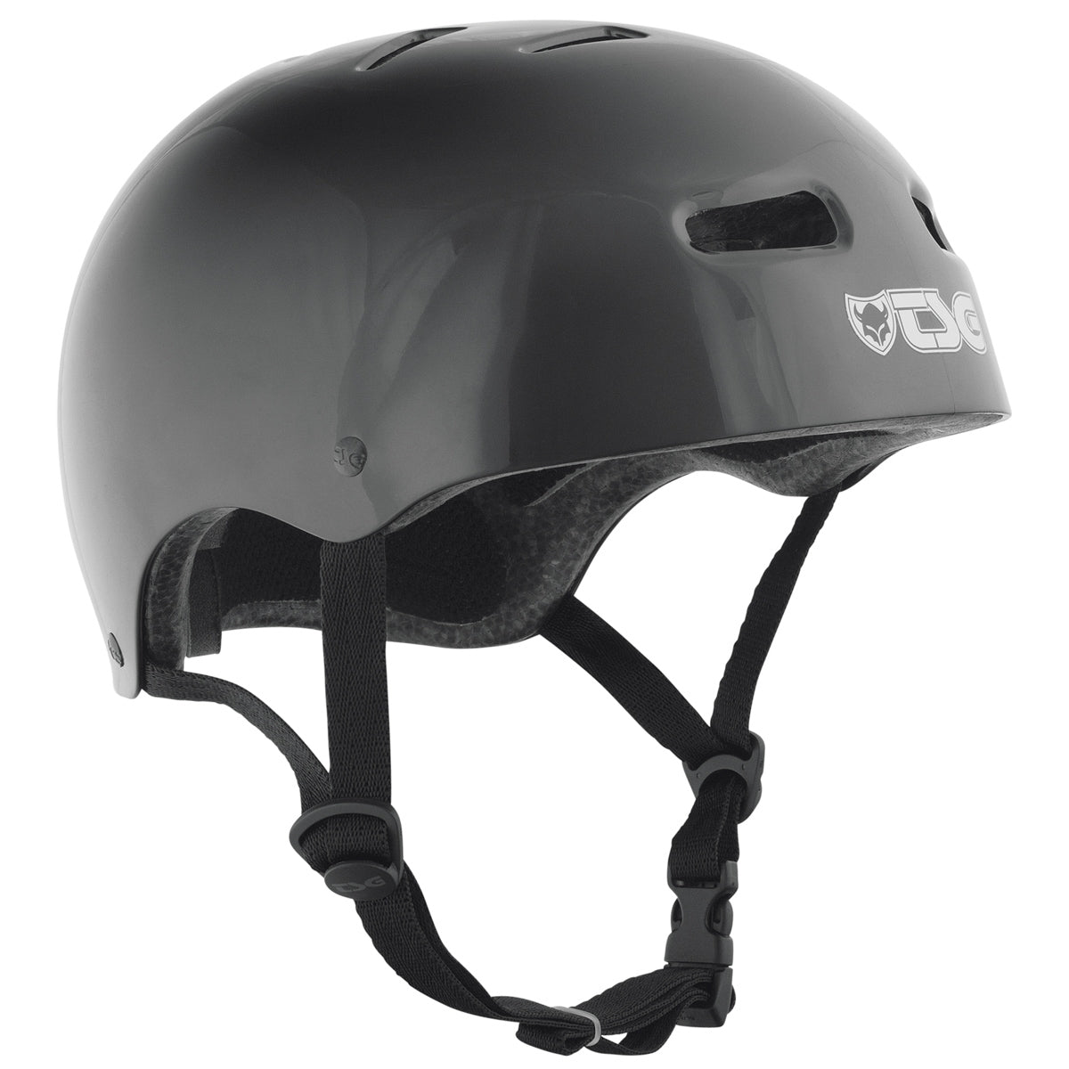 ZEITBIKE TSG skate/BMX helmet in injected black with adjustable straps and ventilation for safety and comfort.