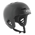 Black TSG Dawn Flex helmet by ZEITBIKE with sleek design and ventilation, shown from the front on a white background.