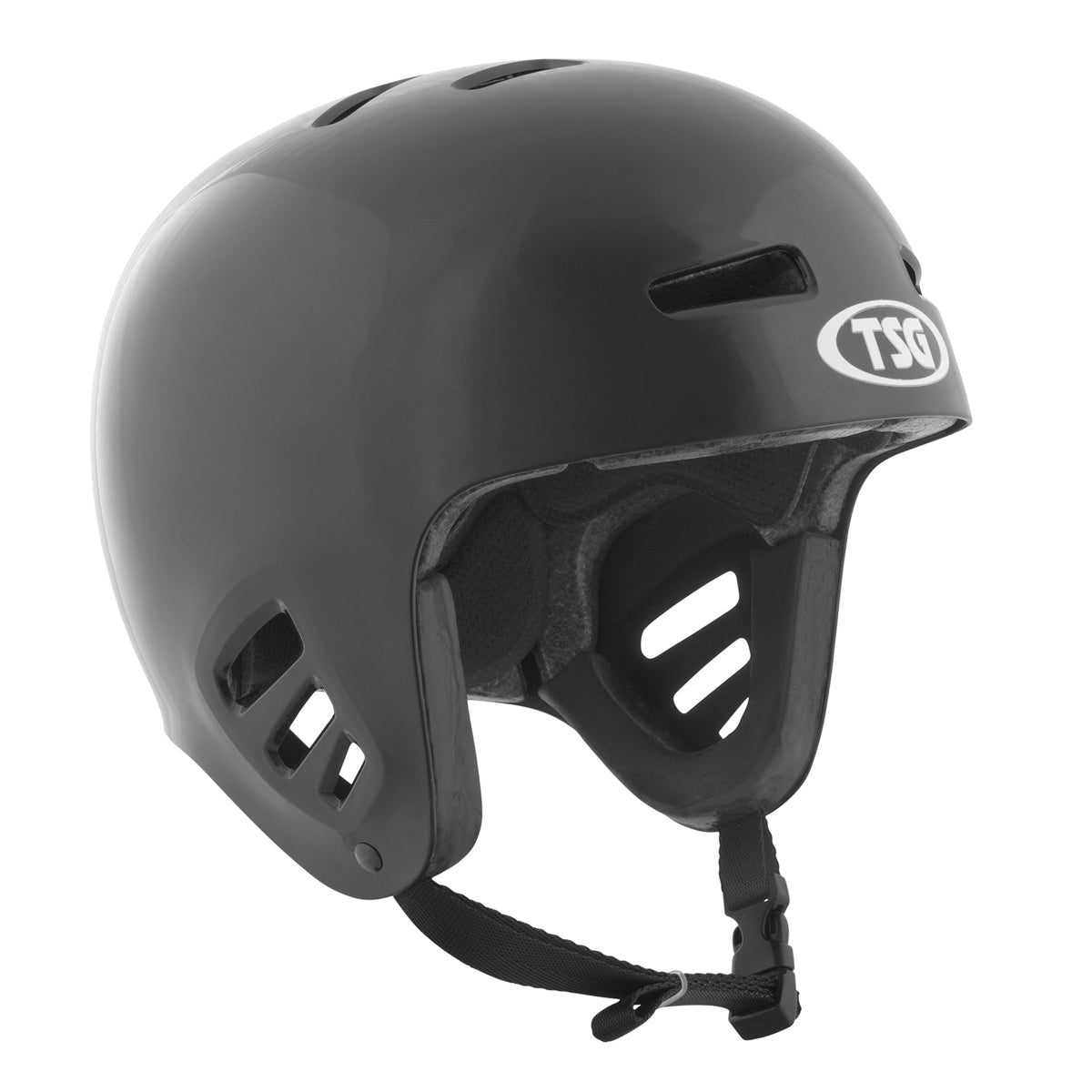 Black TSG Dawn Flex helmet by ZEITBIKE with sleek design and ventilation, shown from the front on a white background.