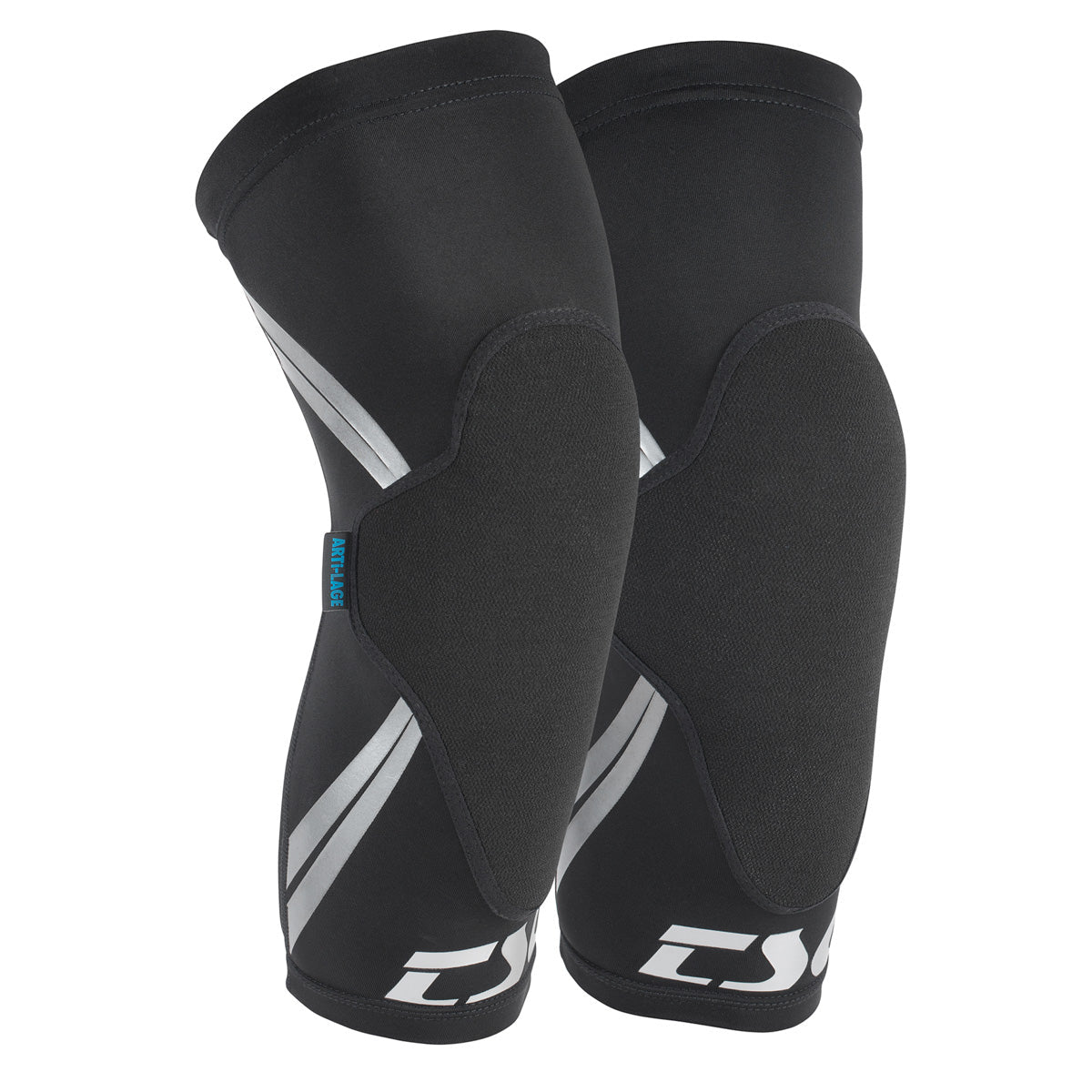 Black TSG Knee-Sleeve Dermis A protective pads from ZEITBIKE, designed for knee protection and support during cycling.