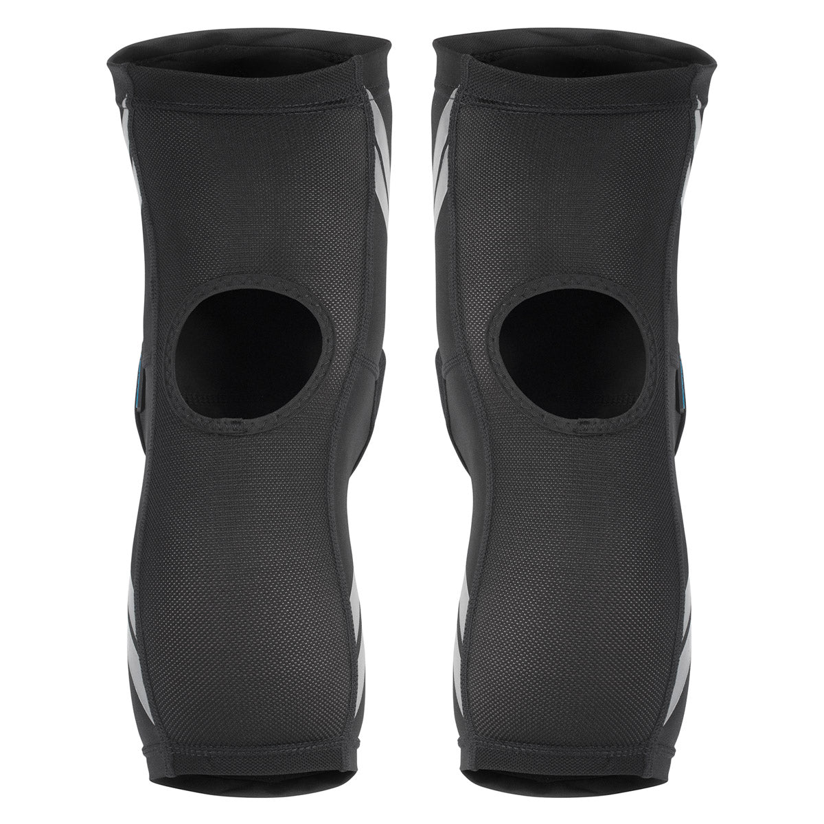Black TSG Knee-Sleeve Dermis A protective pad by ZEITBIKE, showing close-up of knee sleeve with textured fabric and branding details.