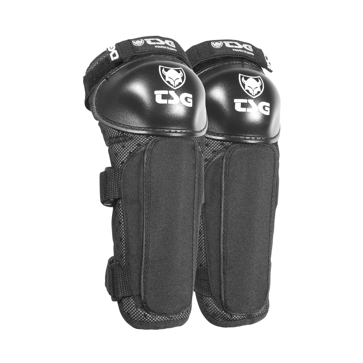 Black TSG Youth Elbow Protective Pad by ZEITBIKE, featuring padded armor and adjustable straps for youth cycling safety.
