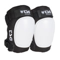 Black TSG Roller Derby Kneepad 3.0 by ZEITBIKE, protective pads with adjustable straps and impact-resistant padding for roller skating.