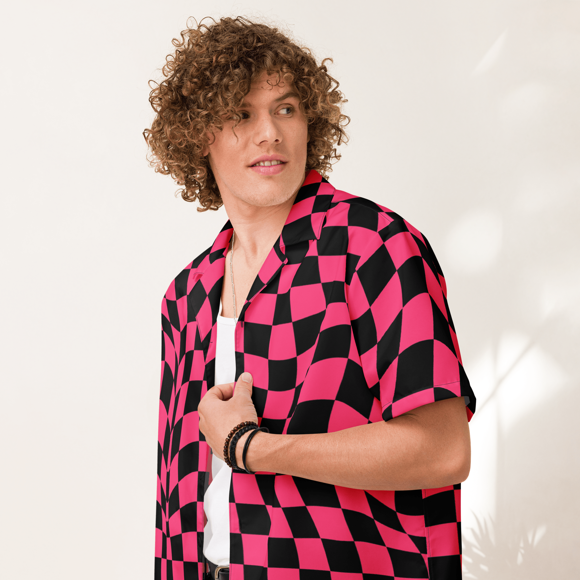 Twisted Tiles Checkerboard Button Up Shirt
