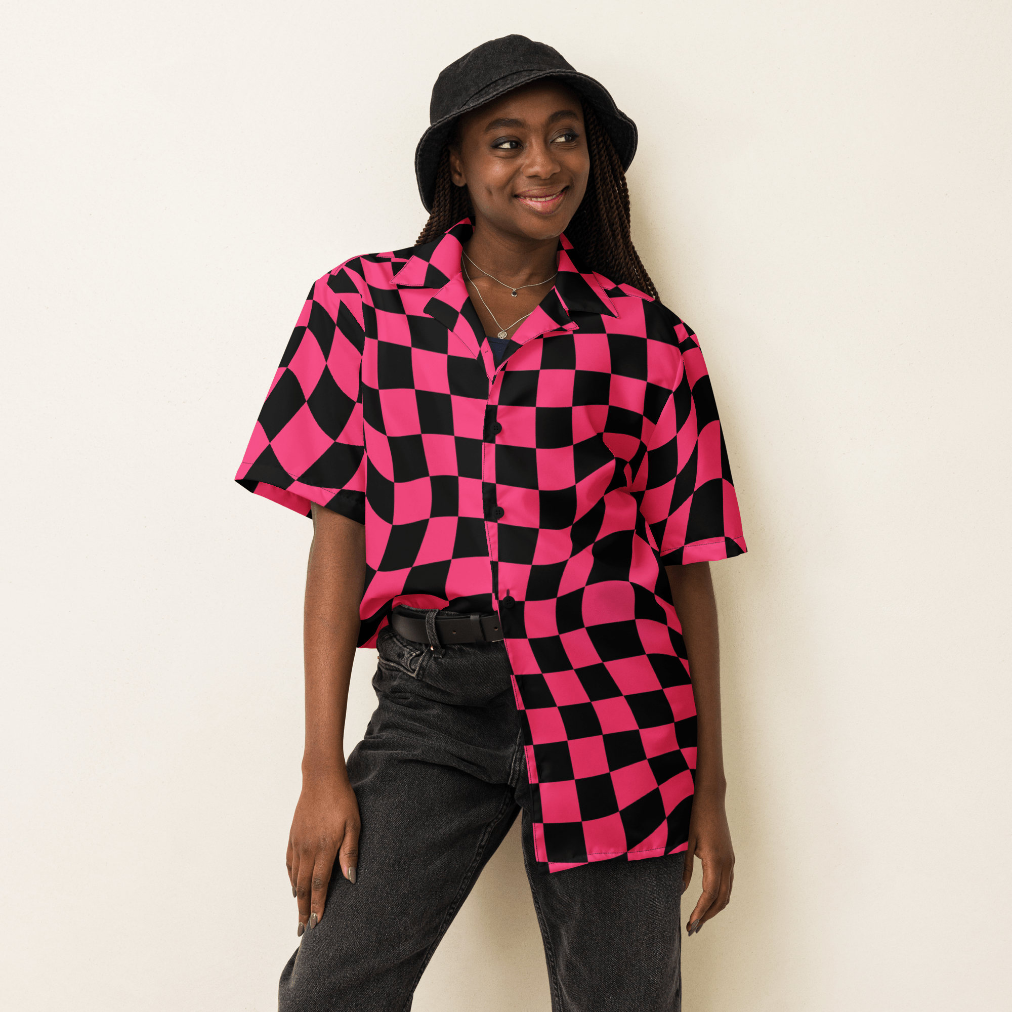 Twisted Tiles Checkerboard Button Up Shirt