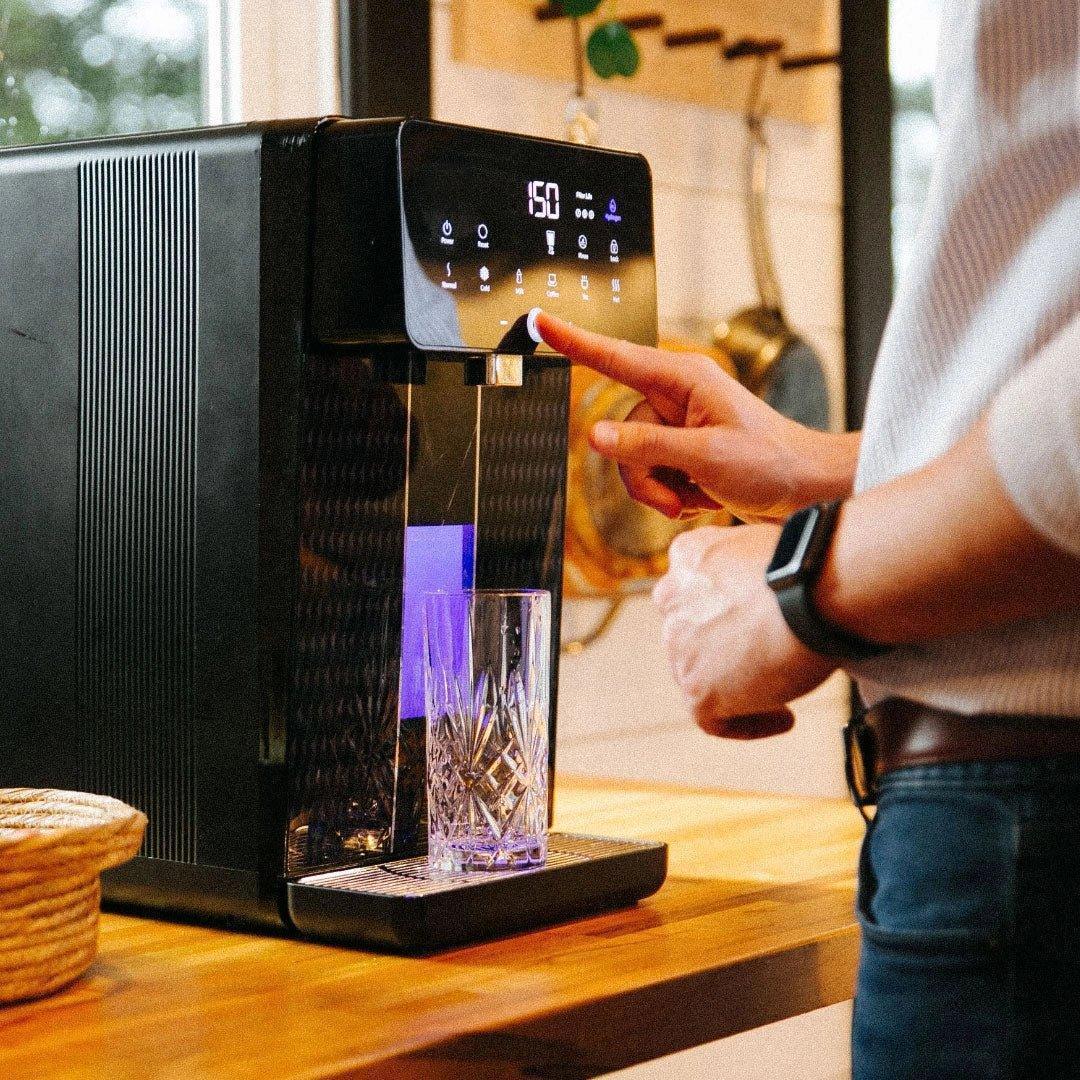 Green Vista Living U1 space-saving 4-in-1 water filter system showing compact design and multiple filter components.