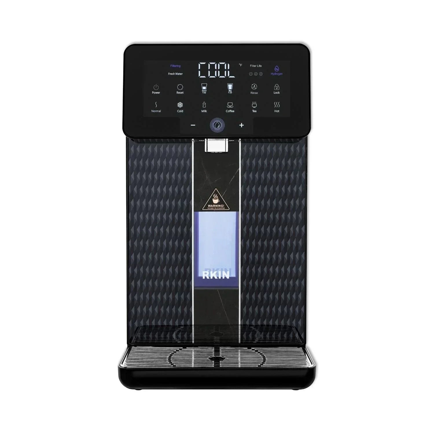 Green Vista Living U1 Space-Saving 4-in-1 Water Filter System showing compact design with multiple filter components and clear water outlets.
