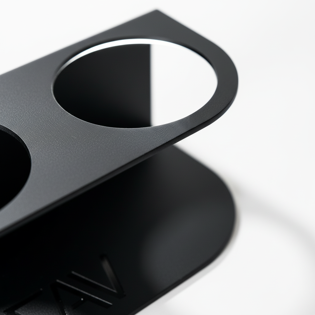 Magnetic dual cupholder by Canyon Adventure Vans, made in Utah, showing sturdy design with two cups secured in place.