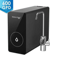 Green Vista Living Waterdrop D6 600GPD under sink reverse osmosis system with filtration components and sleek design.