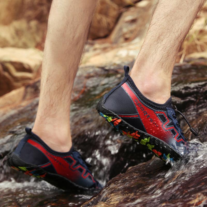 Unisex Stevvex Upstream Swimming Water Shoes with non-slip soles, barefoot design, suitable for beach, river, and outdoor water activities.