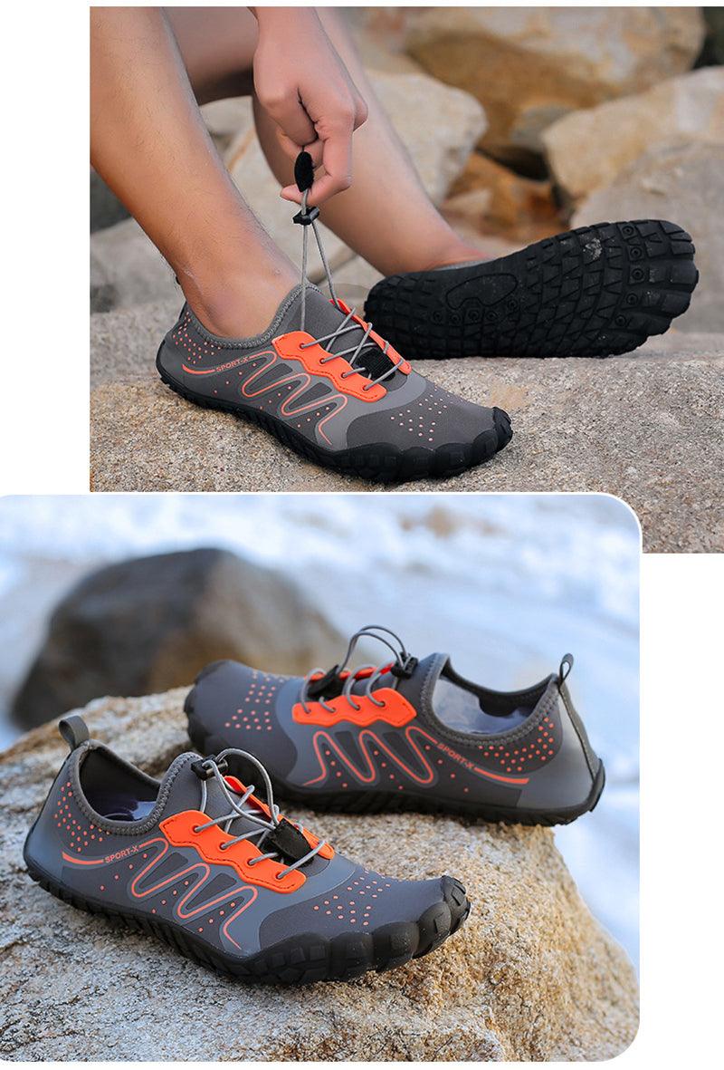 Unisex Stevvex Upstream Swimming Water Shoes, barefoot-style outdoor sandals for beach, river, and sea, with non-slip soles.