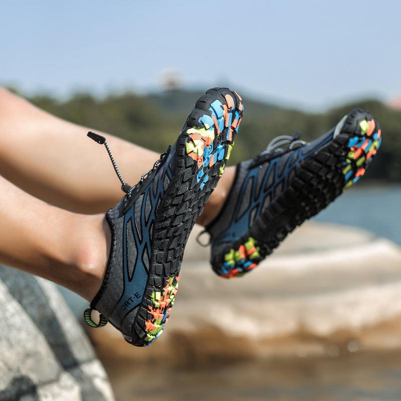 Unisex Stevvex Upstream Swimming Water Shoes for outdoor beach, river, and sea activities, featuring non-slip soles and barefoot design.
