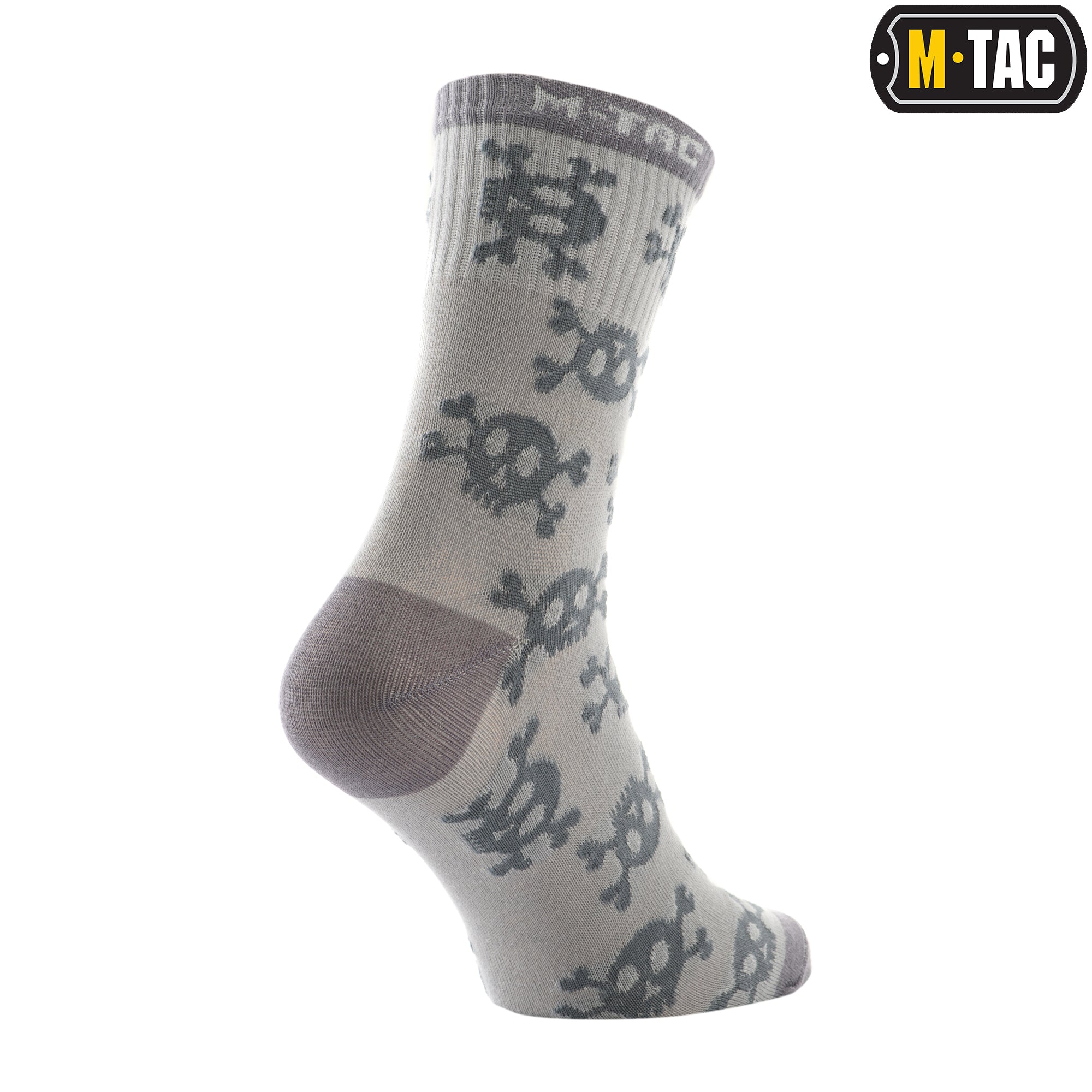 Lightweight M-Tac Mk.3 Pirate Skull mid-calf socks with bold skull and crossbones design, made for tactical and casual wear.