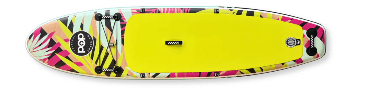 Backcountry Sportsman 10'6 Royal Hawaiian Palm surfboard with vibrant palm tree design and sleek shape for beach surfing.
