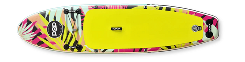 Backcountry Sportsman 10'6 Royal Hawaiian Palm surfboard with vibrant palm tree design and sleek shape for beach surfing.