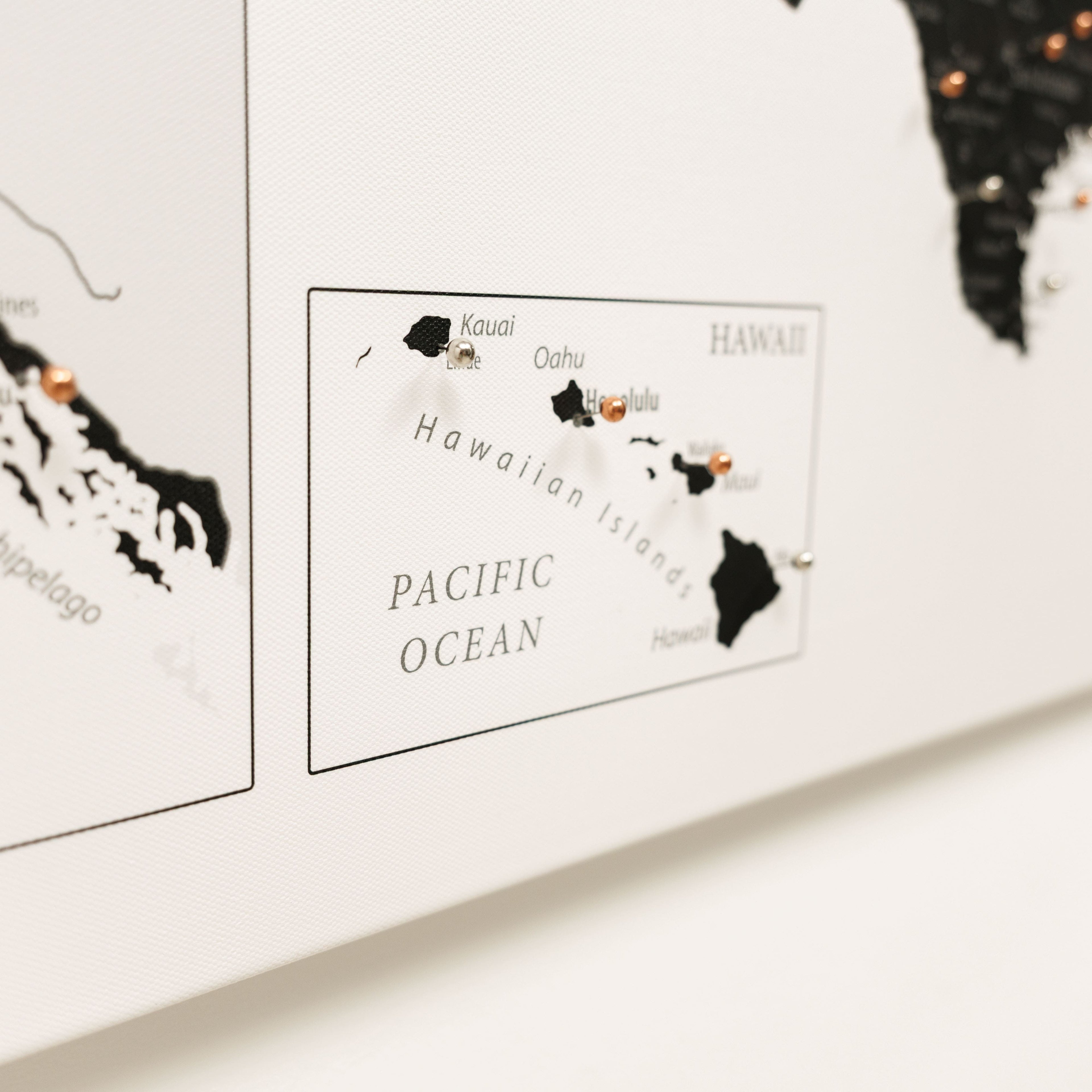 Wooden Canvas USA Map - Onyx