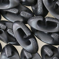 Black Vamo Life deck anchor bulk pack with 25 units and 3M adhesive stickers, ideal for securing outdoor deck accessories.