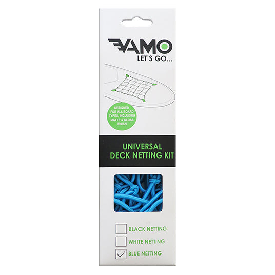 Vamo Life black universal deck netting kit for outdoor decks, includes netting and accessories for safety and privacy.