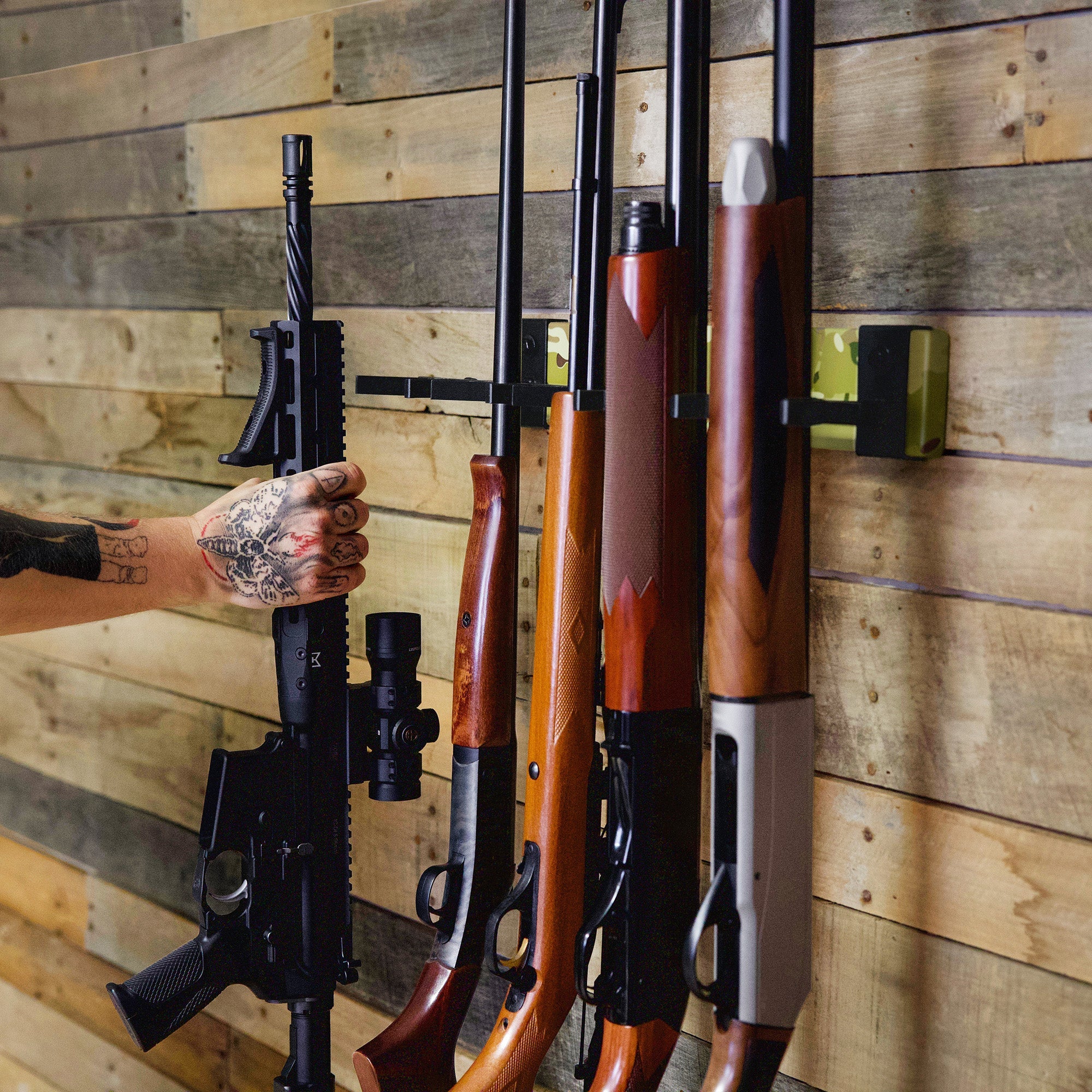 FORGE Firearm Rack | Wall Mount Display | 5 Slots | MultiCam - OVERLANDERS Outfitter