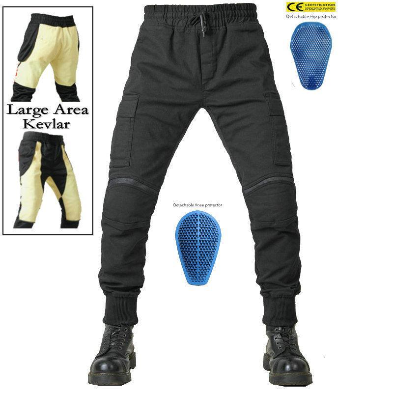 Men's VOLERO™ Kevlar cargo-style motorcycle pants with reinforced knees and multiple pockets, designed for safety and durability.