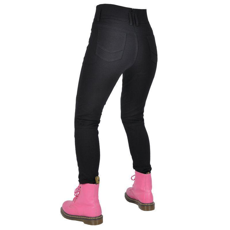 Women's VOLERO™ Motorcycle Pants by Bean's Moto Booth with Kevlar reinforcement, showing the durable fabric and protective design.