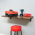 Wakefield Foldable Workbench | Dark Wood Tabletop with Black Brackets | Heavy-Duty Table - OVERLANDERS Outfitter