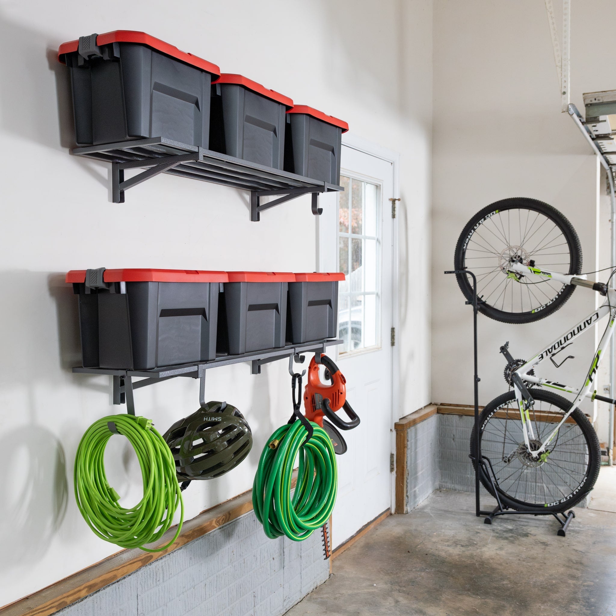 1' x 4' Bristol Garage Wall Mount Shelves | 2 Pack | Hammered Gray - OVERLANDERS Outfitter