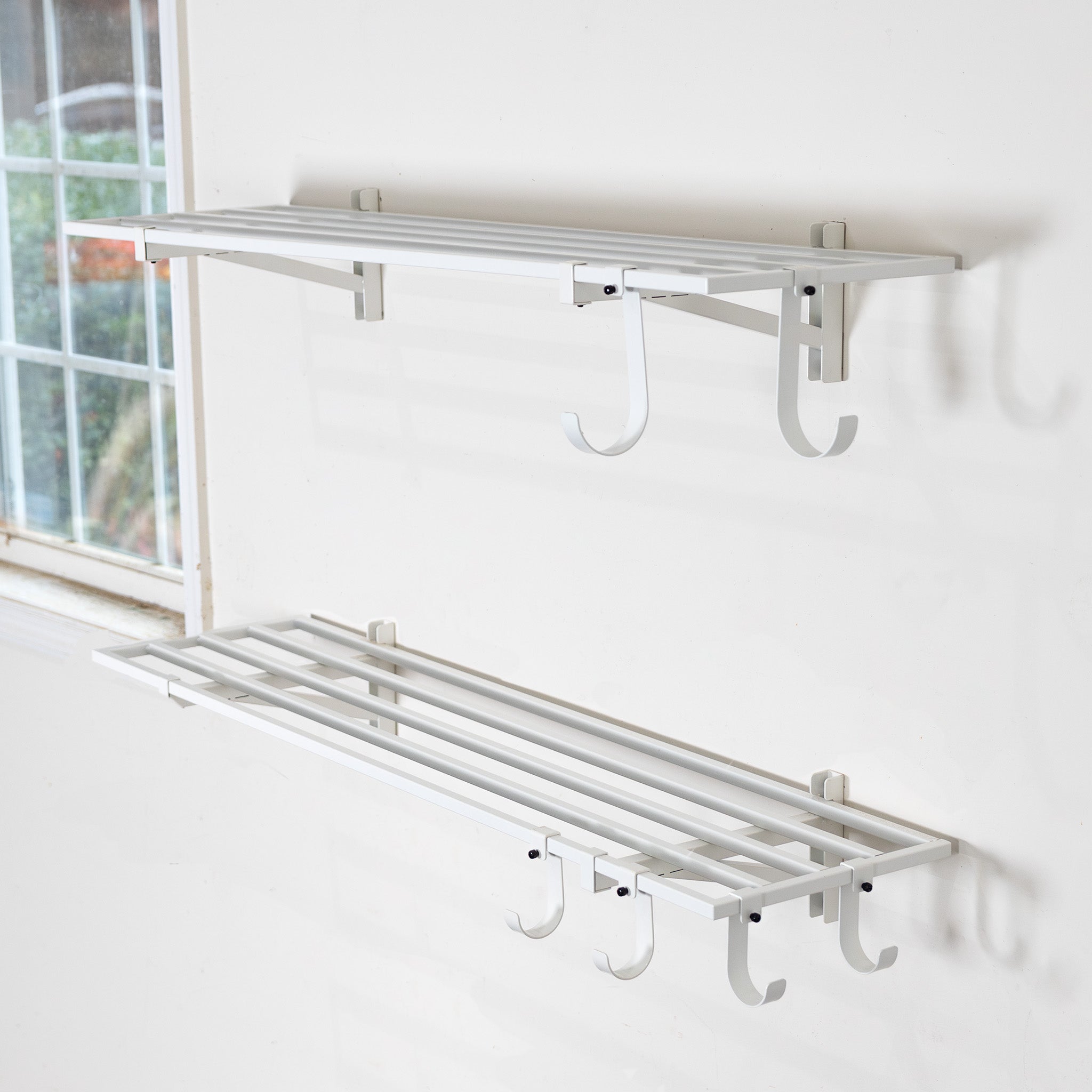 1' x 4' Bristol Garage Wall Mount Shelves | 2 Pack | White - OVERLANDERS Outfitter