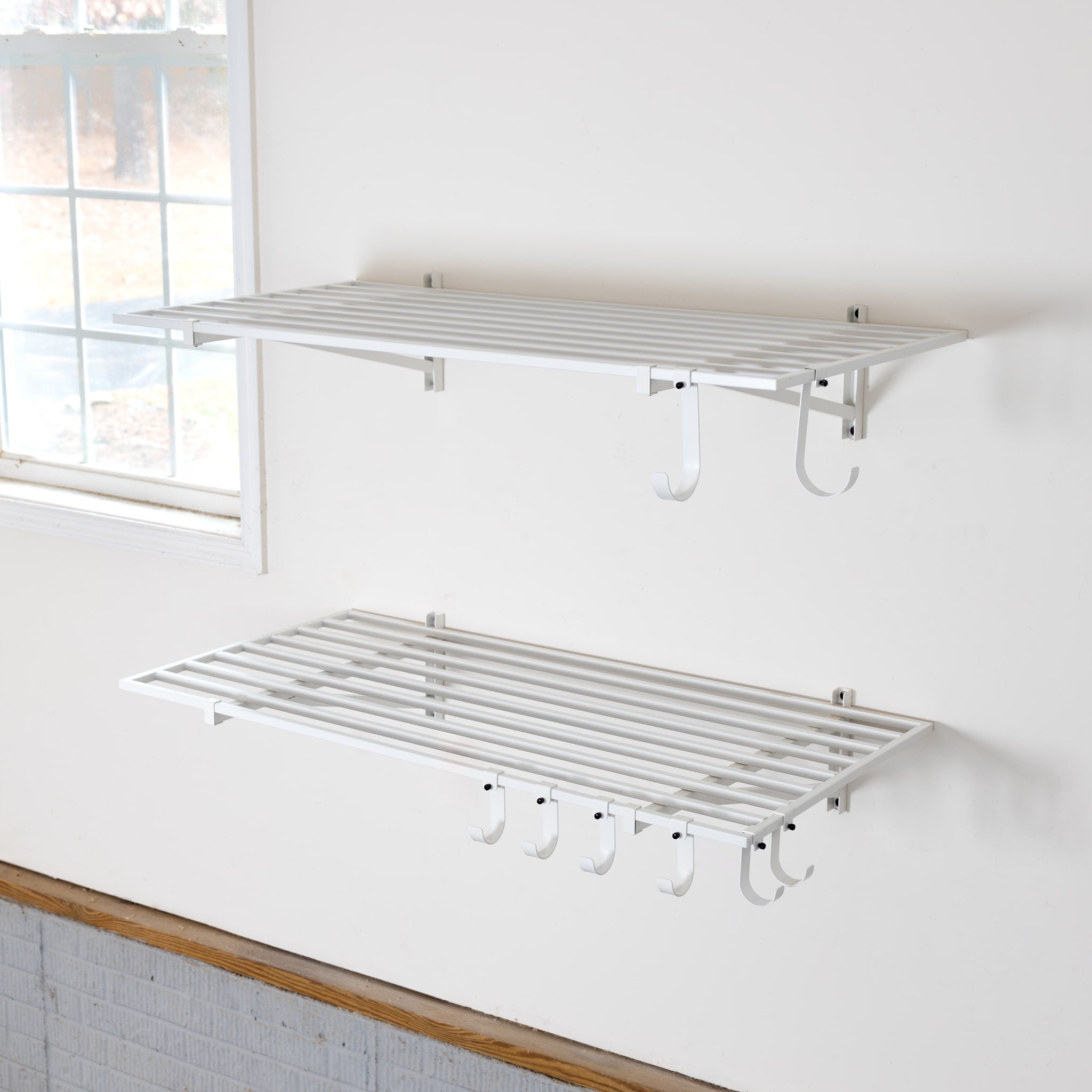 2' x 4' Bristol Garage Wall Mount Shelves | 2 Pack | White - OVERLANDERS Outfitter