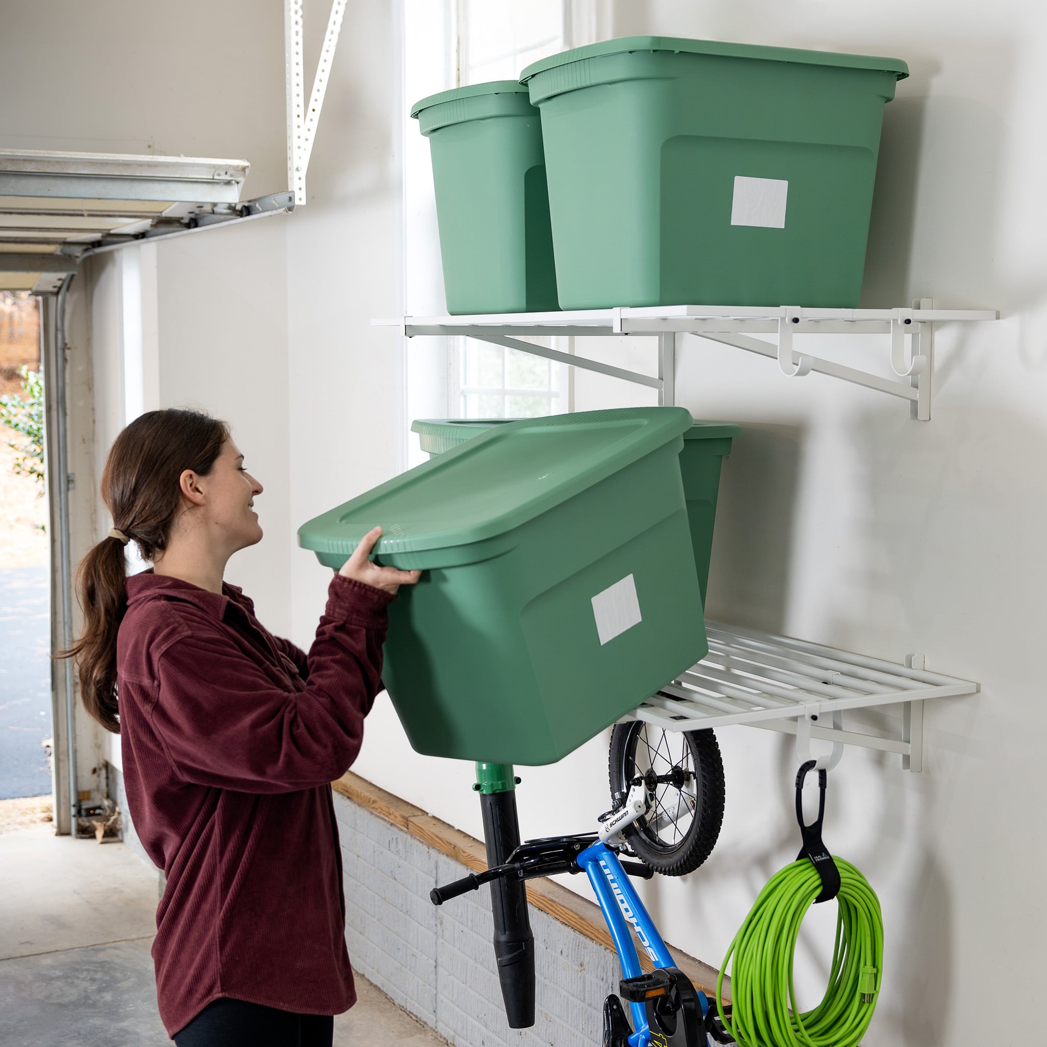 2' x 4' Bristol Garage Wall Mount Shelves | 2 Pack | White - OVERLANDERS Outfitter