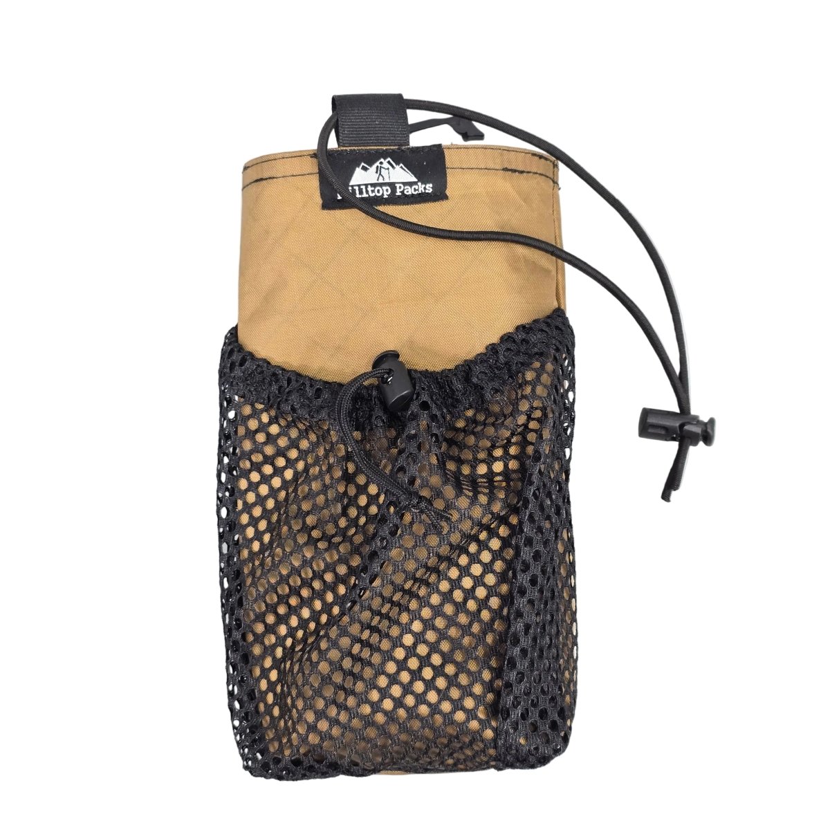Hilltop Packs LLC water bottle pouch with shoulder strap mount, designed for easy carrying and accessibility.