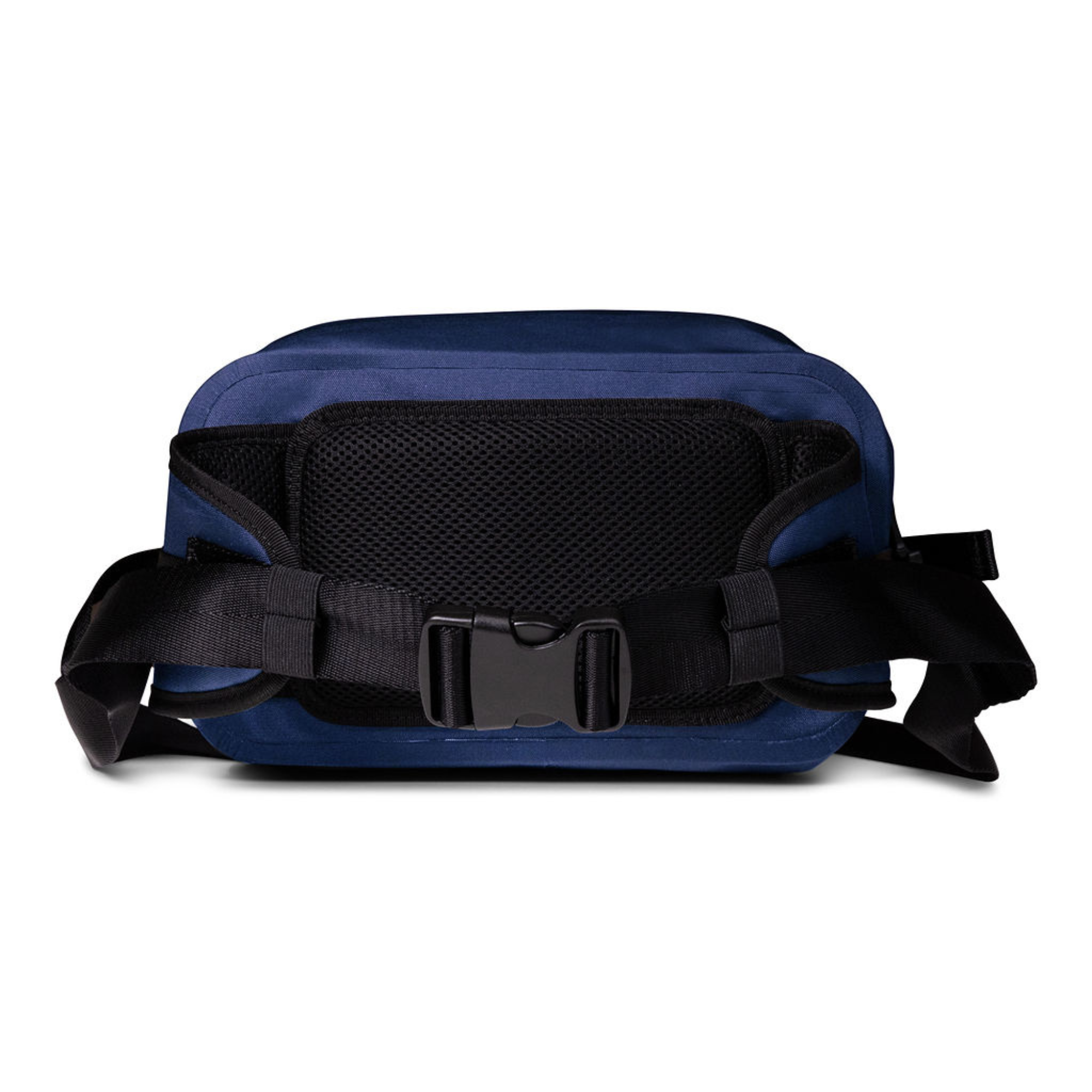 Blue waterproof waist pack by COR Surf with a mesh back panel, 2.5L capacity, designed as a versatile fanny pack for outdoor activities.