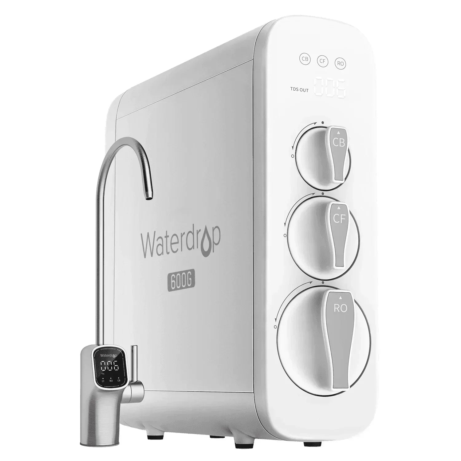 Waterdrop G3P600 reverse osmosis water filtration system by Green Vista Living, NSF/ANSI certified, in white with multiple filter stages