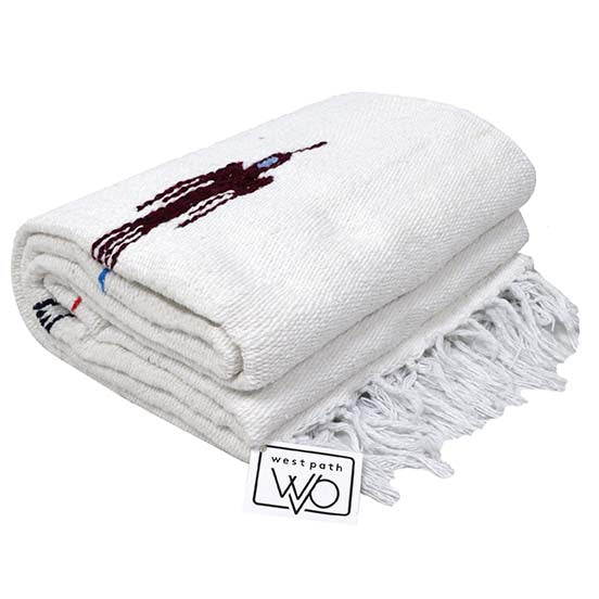 Namaste White Baja Thunderbird Yoga Blanket - OVERLANDERS Outfitter