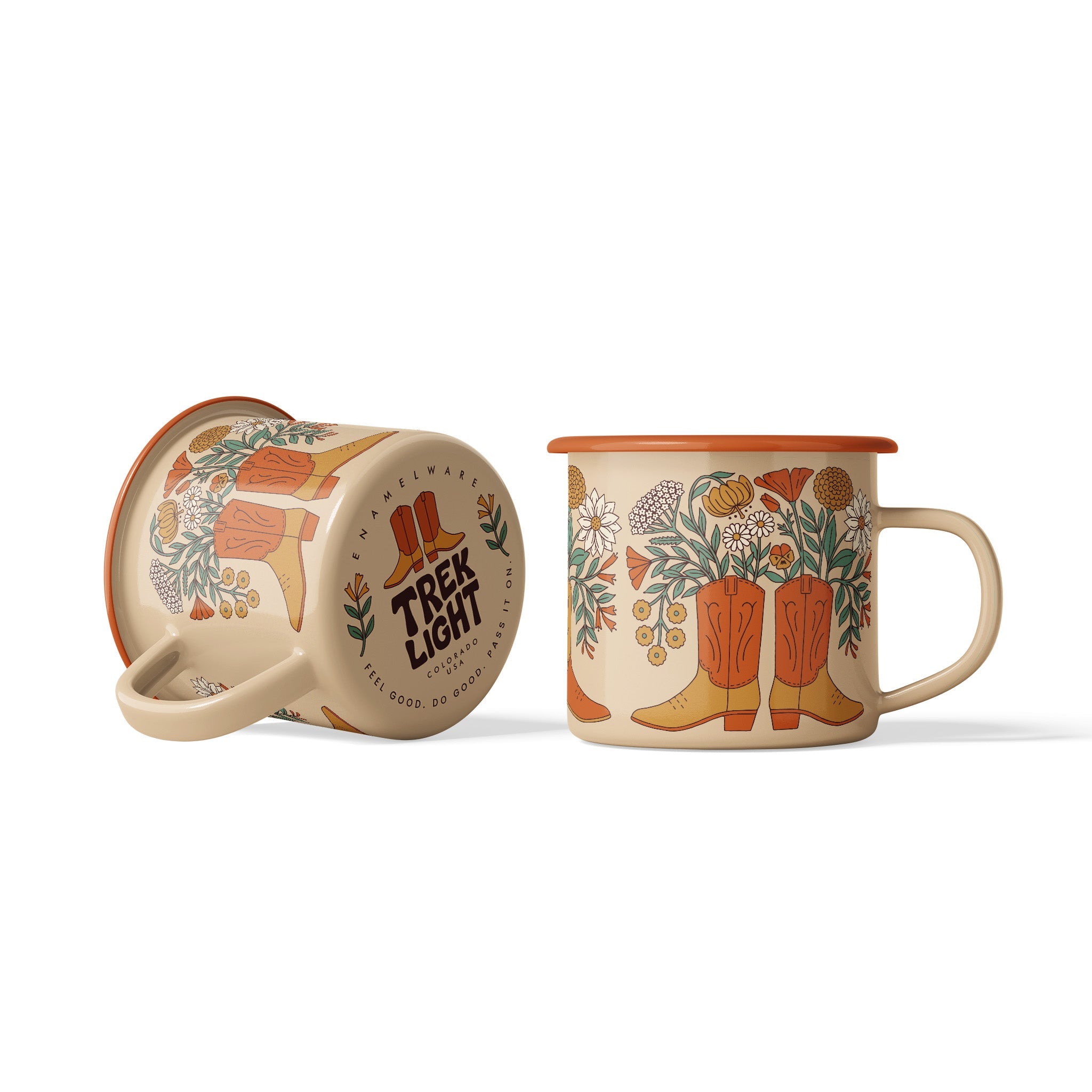 Western Bloom Enamel Mug 16oz - OVERLANDERS Outfitter