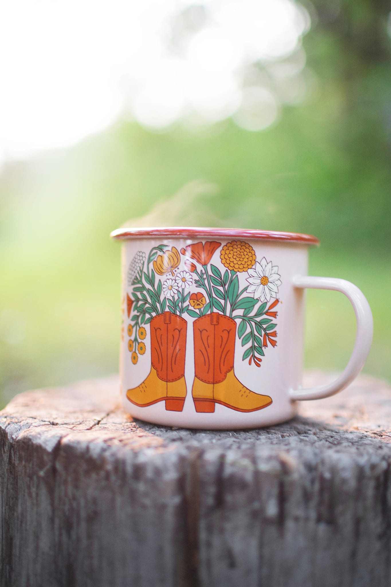 Western Bloom Enamel Mug 16oz - OVERLANDERS Outfitter